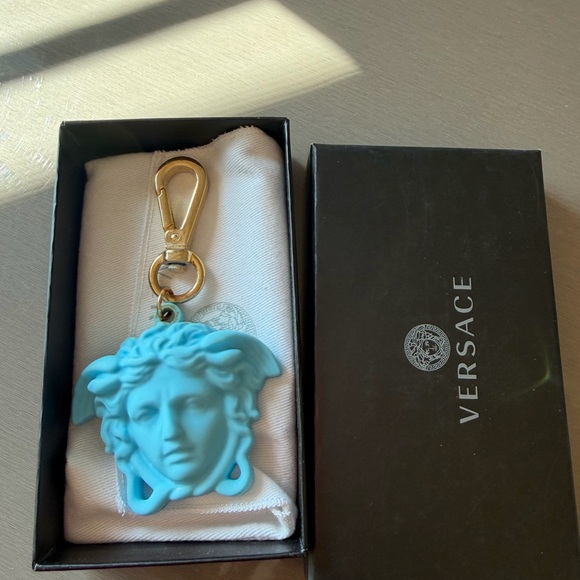 Versace Accessories - Versace Turquoise Medusa Keyring with Gold-Tone Clip